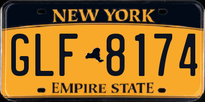 NY license plate GLF8174