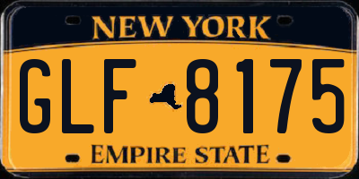 NY license plate GLF8175