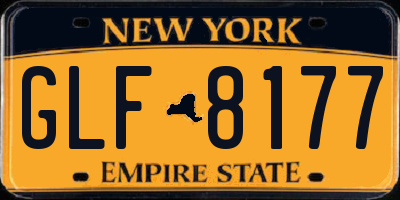 NY license plate GLF8177