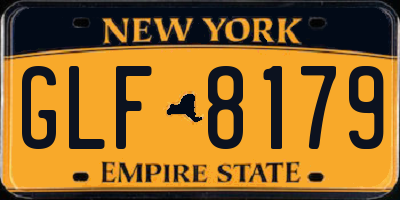 NY license plate GLF8179
