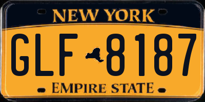 NY license plate GLF8187