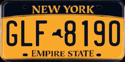 NY license plate GLF8190