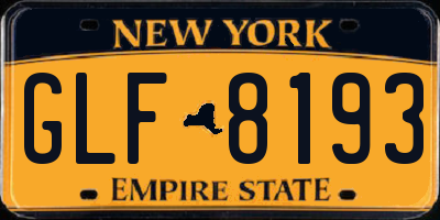 NY license plate GLF8193