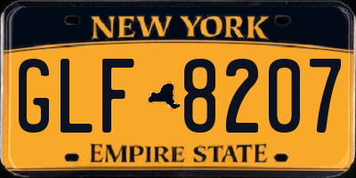 NY license plate GLF8207