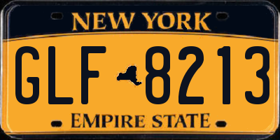 NY license plate GLF8213
