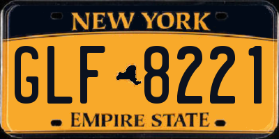 NY license plate GLF8221
