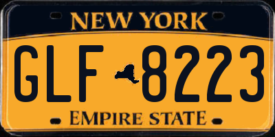NY license plate GLF8223
