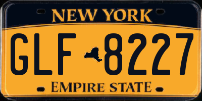 NY license plate GLF8227