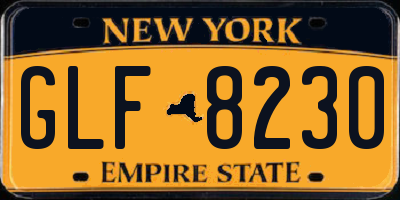 NY license plate GLF8230