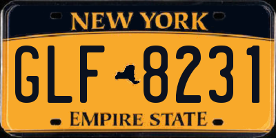 NY license plate GLF8231