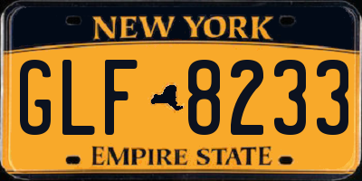NY license plate GLF8233