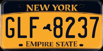 NY license plate GLF8237