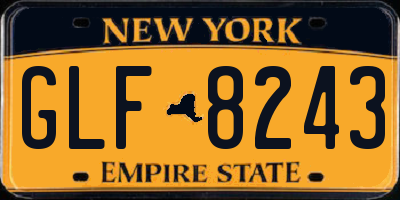 NY license plate GLF8243