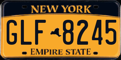 NY license plate GLF8245