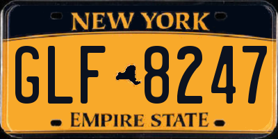 NY license plate GLF8247