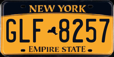 NY license plate GLF8257