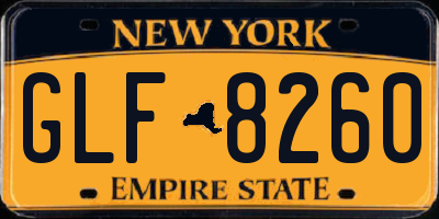 NY license plate GLF8260