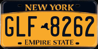 NY license plate GLF8262