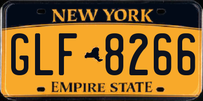 NY license plate GLF8266