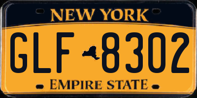 NY license plate GLF8302