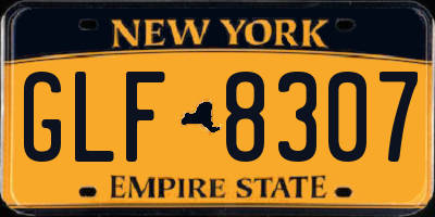 NY license plate GLF8307