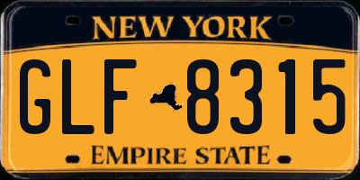 NY license plate GLF8315