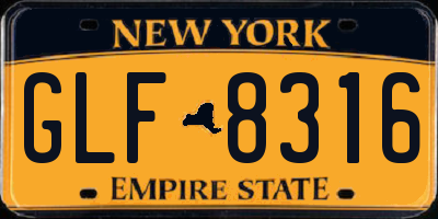 NY license plate GLF8316