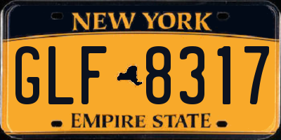 NY license plate GLF8317