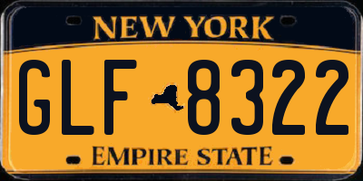 NY license plate GLF8322
