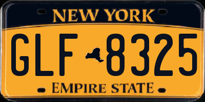 NY license plate GLF8325