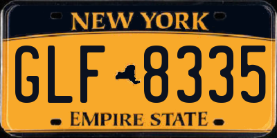 NY license plate GLF8335
