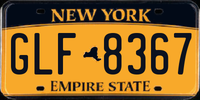 NY license plate GLF8367