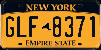NY license plate GLF8371