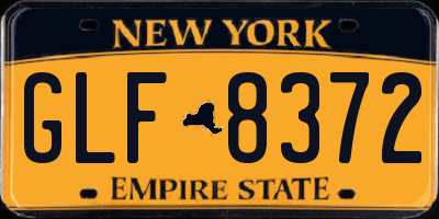 NY license plate GLF8372