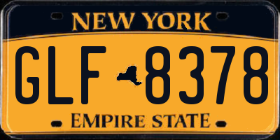 NY license plate GLF8378