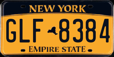 NY license plate GLF8384