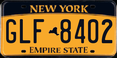 NY license plate GLF8402