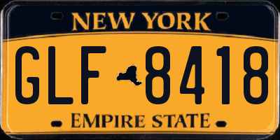 NY license plate GLF8418