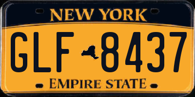 NY license plate GLF8437