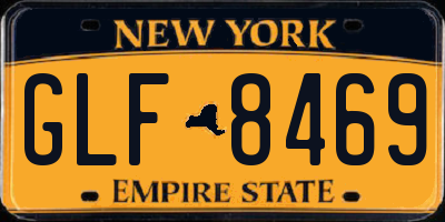 NY license plate GLF8469
