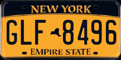 NY license plate GLF8496