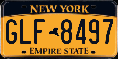NY license plate GLF8497