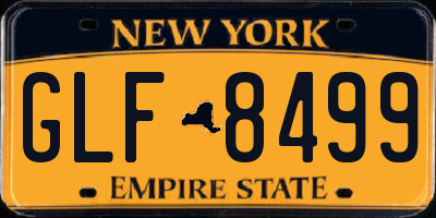 NY license plate GLF8499
