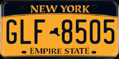 NY license plate GLF8505
