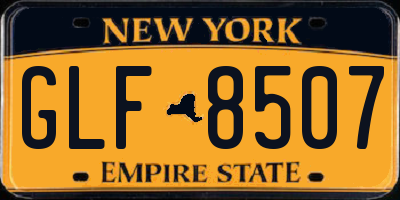 NY license plate GLF8507