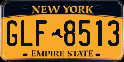 NY license plate GLF8513