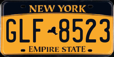 NY license plate GLF8523