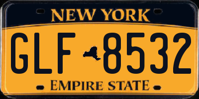NY license plate GLF8532