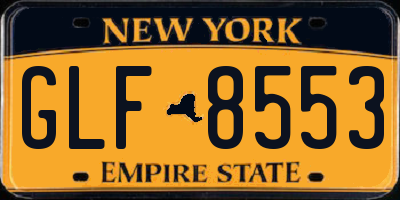 NY license plate GLF8553
