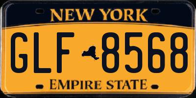 NY license plate GLF8568